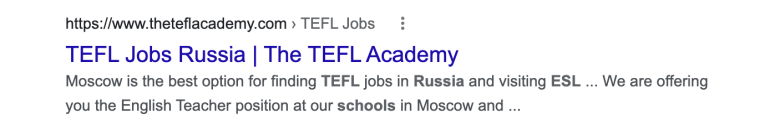 The TEFL Academy | Jobs Russia | Google ads