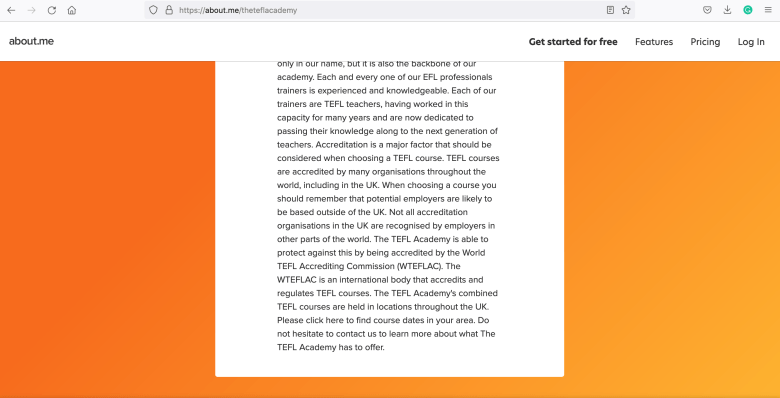 TTA The TEFL Academy fake accreditation Page 3